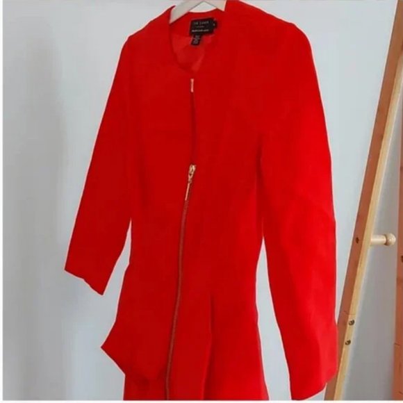 Ted Baker orange Jamtye Structured peplum Zip Dress 0 nwot - Picture 7 of 14